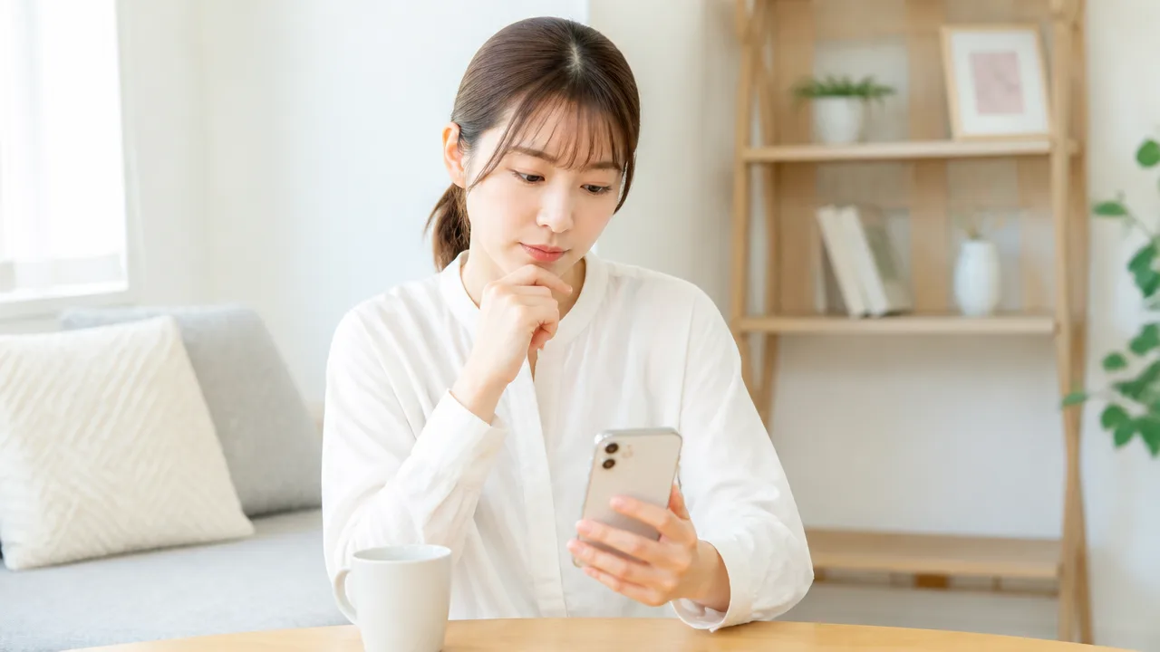 スマホで一覧の整理と個別連絡の受信のどちらを変えたいか考える場面のイメージ