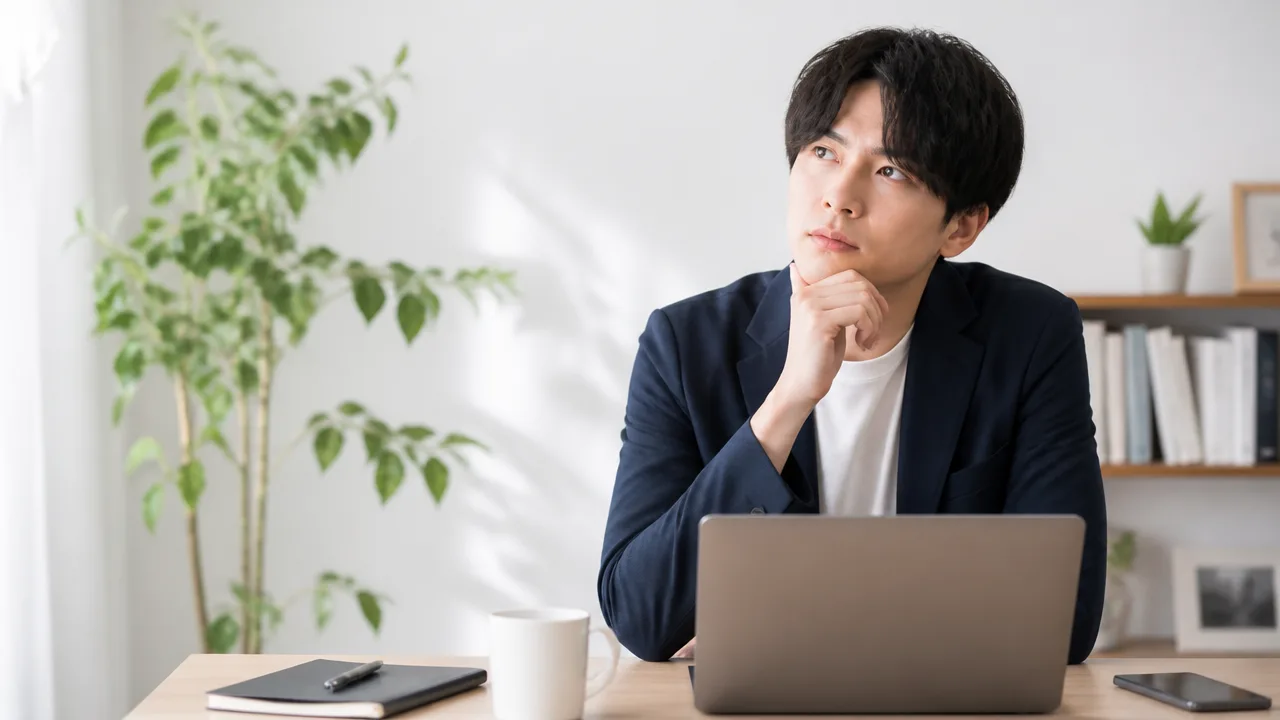 通勤や仕事中のけがの扱いを考える人のイメージ